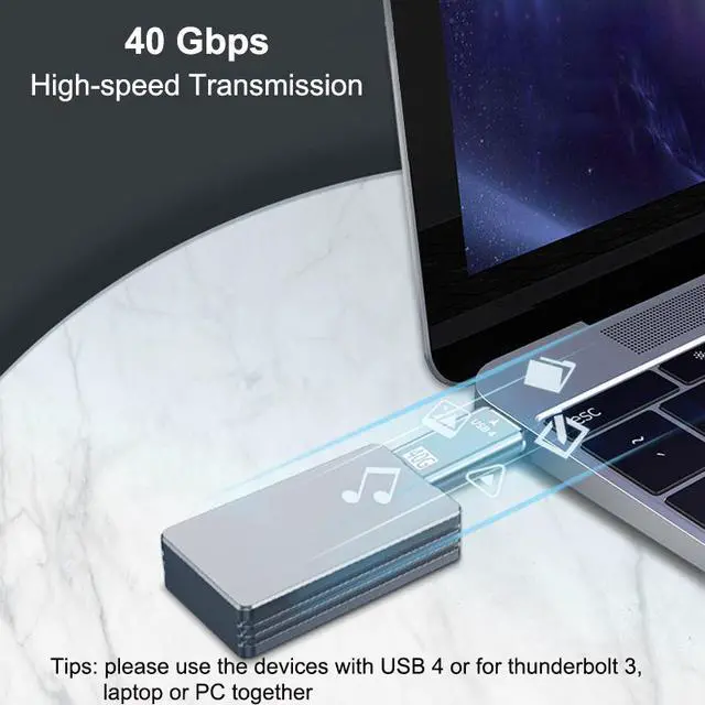 Alt view image 6 of 8 - USB C to Type C USB 4 40Gbps Thunderbolt 3 Data Sync Converter Adapter USB 4 Extension Cable for Macbook Pro Air Dell Laptop