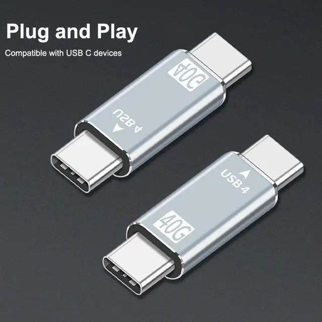 Alt view image 4 of 8 - USB C to Type C USB 4 40Gbps Thunderbolt 3 Data Sync Converter Adapter USB 4 Extension Cable for Macbook Pro Air Dell Laptop