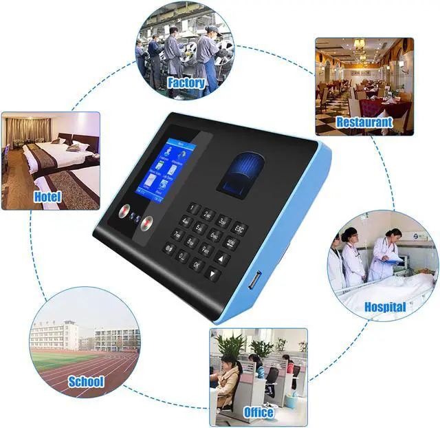 Alt view image 7 of 8 - Intelligent Attendance Machine Face Fingerprint Password Recognition Mix Biometric Time Clock Voice Broadcast Multi-language