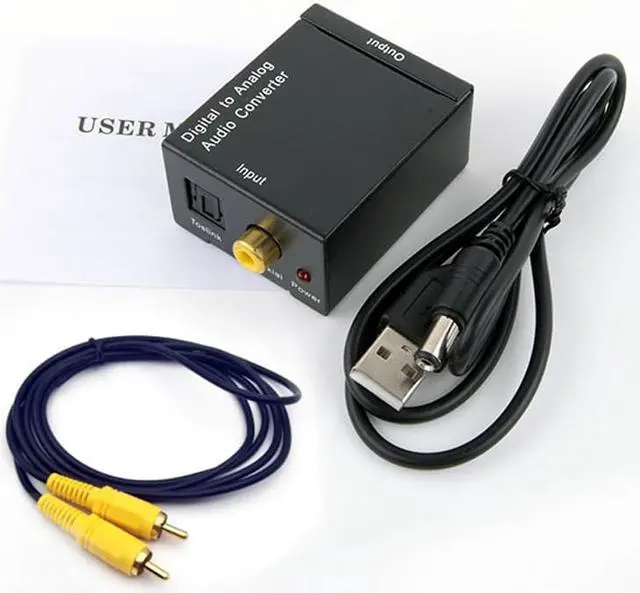 Alt view image 2 of 7 - Digital Optical Coaxial Toslink Signal To Analog Audio Converter Adapter Digital to Analog Audio Converter Digital Toslink / Fiber SPDIF to RCA Audio Converter (RCA version)