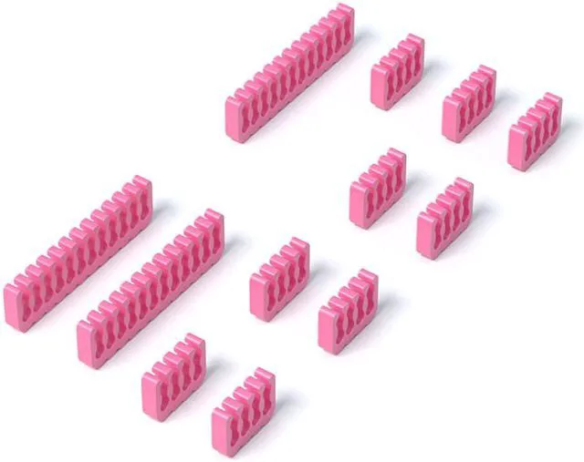 Alt view image 2 of 7 - 10 Pieces Set Cable Comb 24pin x2 , 8pin x8 for 3.0-3.6 mm Cable Wire Clip Computer Extension Cord Organizer 6+2/8/24 Pin Computer Cable Manager- Pink