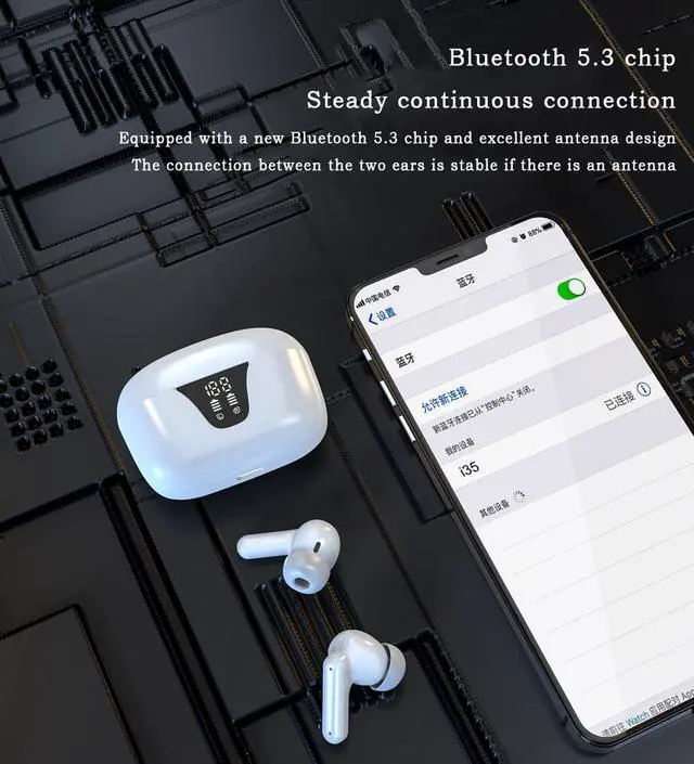 Alt view image 6 of 8 - TWS Bluetooth Headphone Wireless Earphones IPX5 Waterproof Sport Earbuds Touch Control HIFI Stereo Headset with Mic