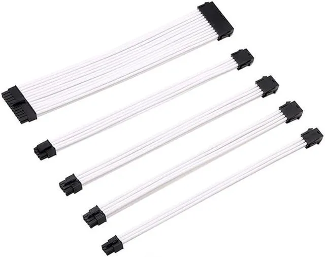 Main image of ATX Power Supply Extension Cable PC GPU CPU 24Pin A-TX , 8PIN 4+4Pin EPS , 8PIN 6+2Pin PCI-E , 6Pin PCI-E, Power Supply Sleeved Wire Computer Connectors Transfer Cord for Computer PC GPU CPU
