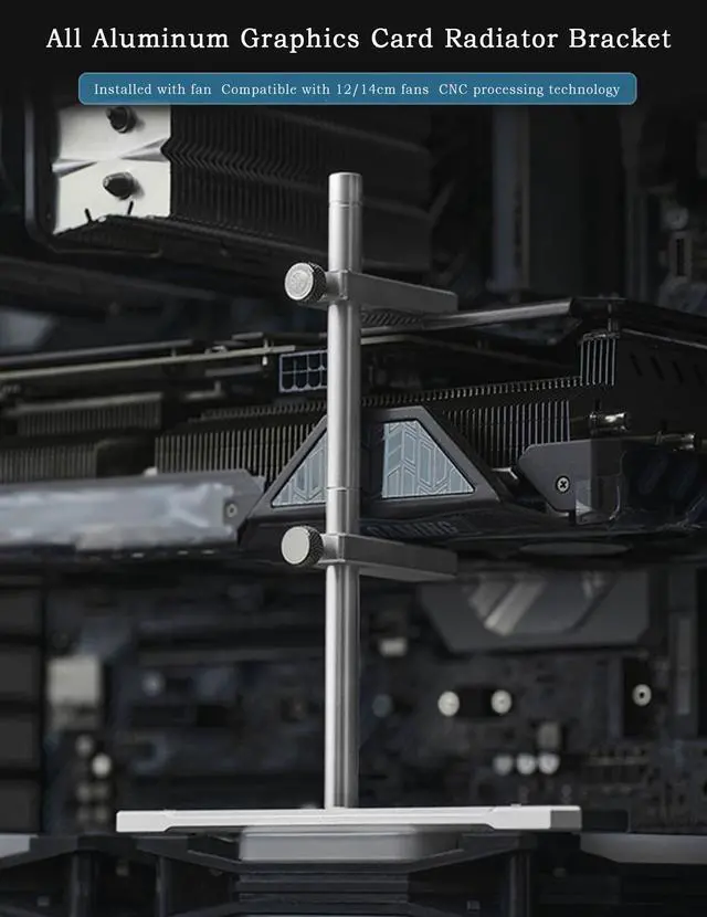 Alt view image 5 of 7 - Graphics card GPU Bracket Brace , Graphics Card Holder , Adjustable Height GPU Support Jack Assemblable Module GPU Stand Installed On the 12mm / 14mm Fan