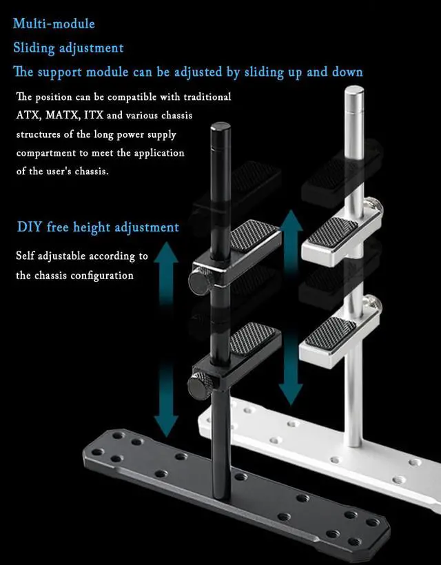 Alt view image 6 of 7 - Graphics card GPU Bracket Brace , Graphics Card Holder , Adjustable Height GPU Support Jack Assemblable Module GPU Stand Installed On the 12mm / 14mm Fan