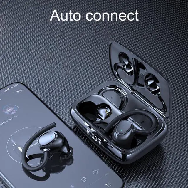 Alt view image 2 of 8 - Portable Bluetooth 5.1 Sports Earbud Ture Wireless Earphone In Ear Bluetooth Headphones with Built-in Mic Ear Hook Earphone Over-Ear Headphones for Sports