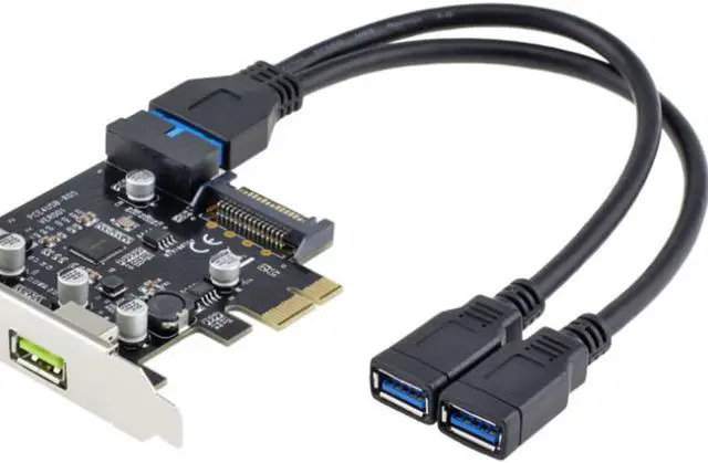 Alt view image 2 of 4 - 2 Port USB 3.0 A Female to 20 Pin Header Motherboard Cable Internal Connection,19 Pin Y Splitter Cable Dual Port USB 3.0 A Female to 20 Pin Female Motherboard Header Adapter 30cm-Black