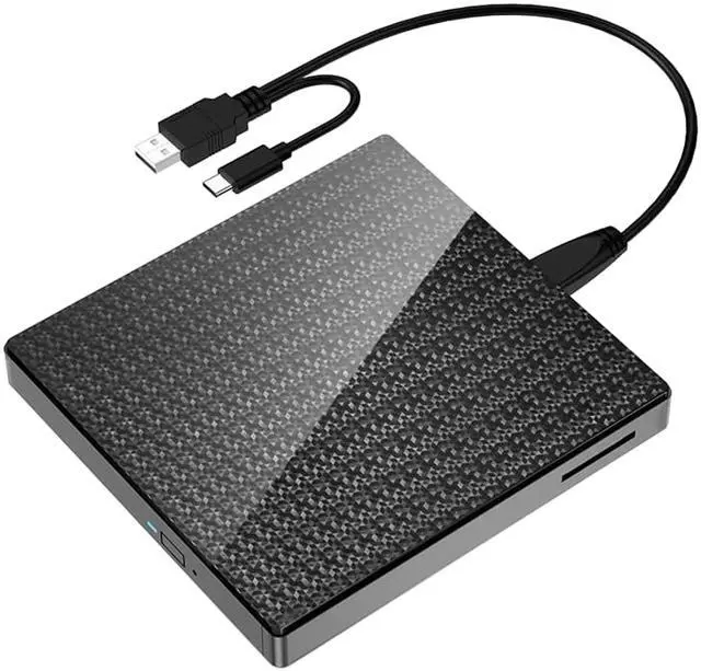 Alt view image 2 of 8 - External CD DVD Drive,Typec USB3.0 Portable CD DVD +/-RW Drive Player Rewriter Burner With SD TF Slot,for Laptop Desktop