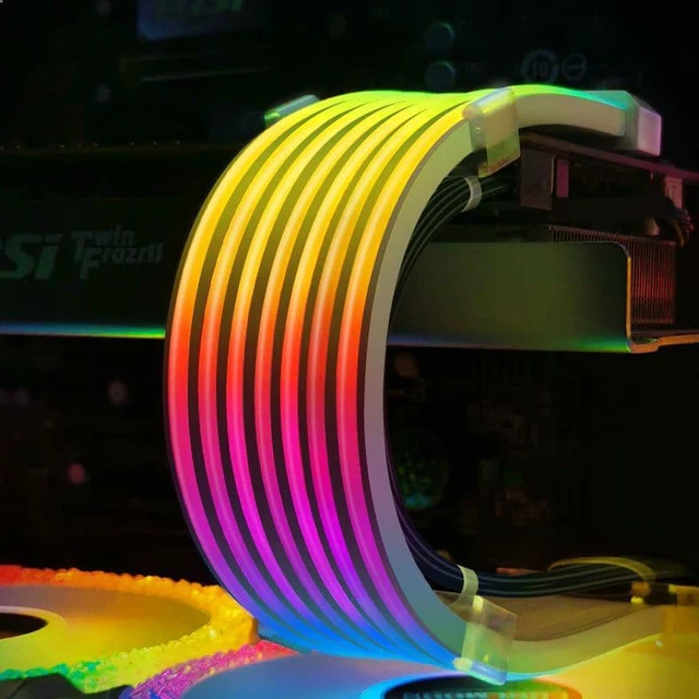 Alt view image 2 of 8 - 8P / 24PIN Computer Luminous Line Vest 5V 3Pin ARGB Neon Line Armor Motherboard Chassis Light Strip Decoration PC Backlight Strip Flexible Light Bar