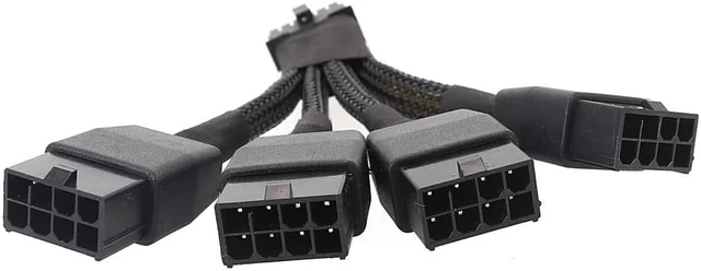 Alt view image 5 of 7 - 5.0 Series 4x8 Pin to 16Pin 12+4Pin 4x8pin PCIE Video Graphics Card Power Supply Adapter Cable RTX4090 RTX4080 12VHPWR to 4x8pin