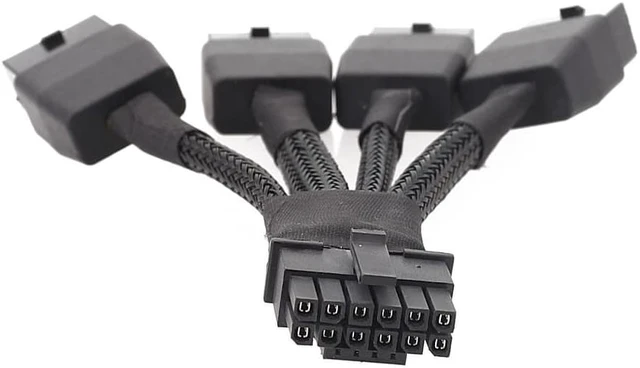 Alt view image 4 of 7 - 5.0 Series 4x8 Pin to 16Pin 12+4Pin 4x8pin PCIE Video Graphics Card Power Supply Adapter Cable RTX4090 RTX4080 12VHPWR to 4x8pin