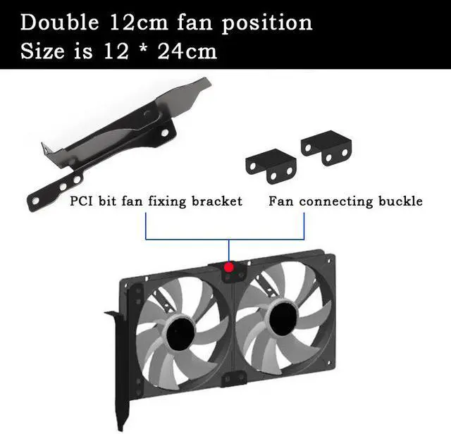 Alt view image 6 of 7 - 9cm/12cm Fan Buckle Video Card Cooler Fan Accessories Fan Bracket PCI Lot Cooling Rack Desktop Computer Auxiliary Radiator Retrofit Cooling Rack