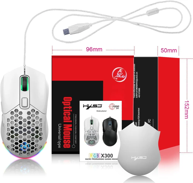 Alt view image 2 of 8 - USB Wired RGB Gaming Mouse 7200 DPI Programmable Backlight Game Mice with Changeable Back Cover