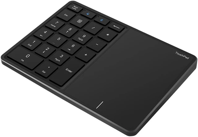 Alt view image 6 of 7 - 2 In 1 Wireless Numeric Keypad Touch Mouse Pad TYPE-C Rechargeable Bluetooth 2.4G Dual Mode X Architecture Numeric Keypad
