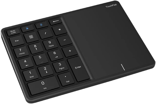 Alt view image 5 of 7 - 2 In 1 Wireless Numeric Keypad Touch Mouse Pad TYPE-C Rechargeable Bluetooth 2.4G Dual Mode X Architecture Numeric Keypad