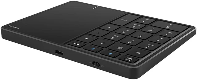 Alt view image 4 of 7 - 2 In 1 Wireless Numeric Keypad Touch Mouse Pad TYPE-C Rechargeable Bluetooth 2.4G Dual Mode X Architecture Numeric Keypad