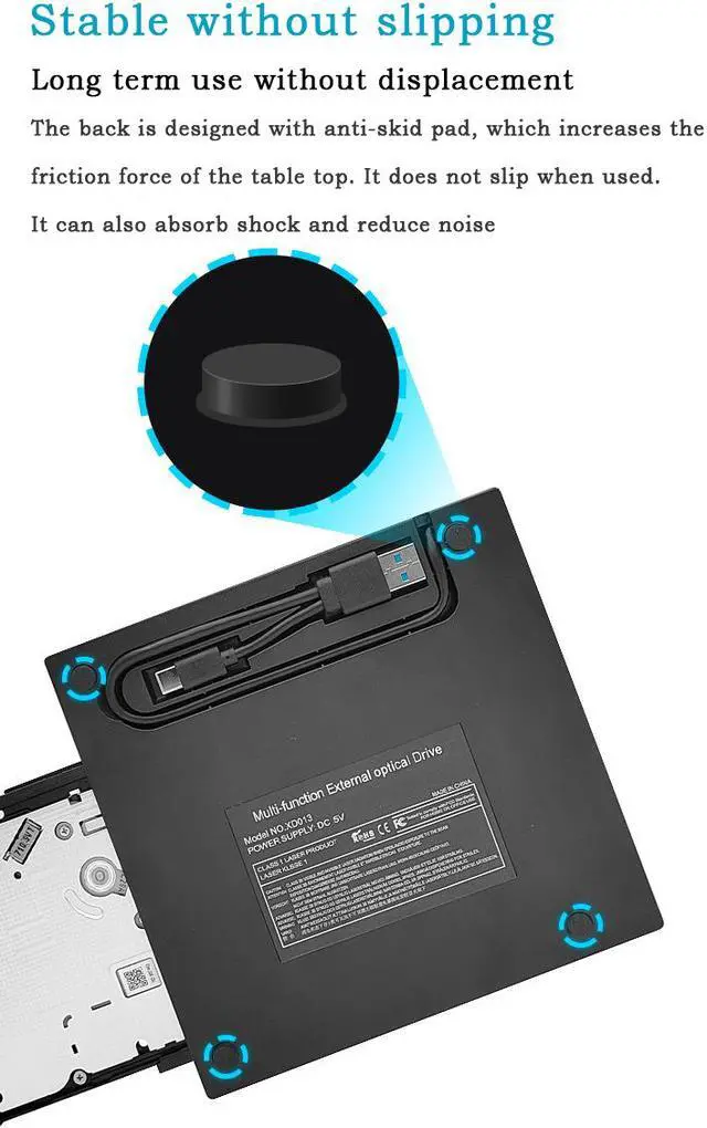 Alt view image 6 of 8 - TYPE-C USB 3.0 External Mobile Optical Disc Drive DVD Burner DVD/CD Multi Function Recorder Multi Purpose Interface Computer Universal