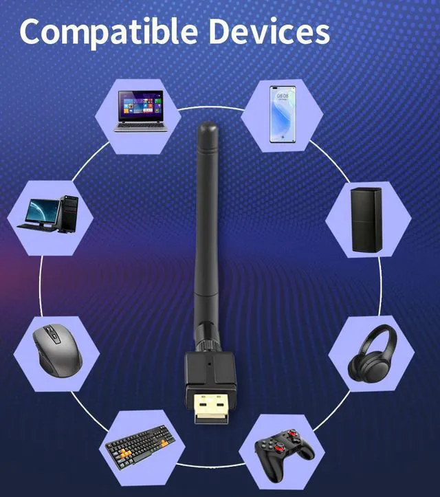 Alt view image 7 of 7 - USB Bluetooth 5.3 Adapter Drive Free Computer USB Bluetooth Receiver Transmitter Bluetooth Audio Headset Receiver