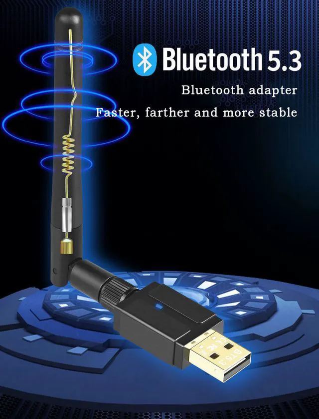 Alt view image 3 of 7 - USB Bluetooth 5.3 Adapter Drive Free Computer USB Bluetooth Receiver Transmitter Bluetooth Audio Headset Receiver
