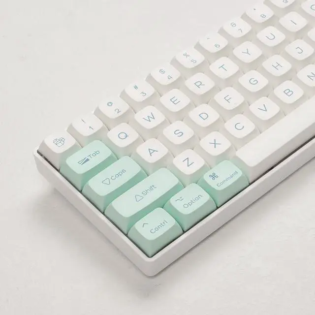 Main image of Mint Ice Crystal Theme 135 XDA Keycaps PBT Dye-Sublimated XDA Profile for Mechanical Keyboard with English