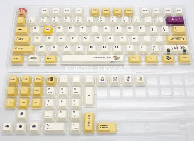 Main image of Mario Theme 122 XDA Keycaps PBT Dye-Sublimated Cherry Profile for Mechanical Keyboard with English ( Negative Character Version)