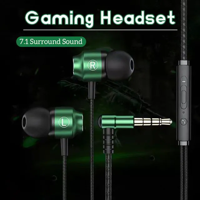 Alt view image 5 of 7 - Metal HiFi 3.5mm Jack Wired Earphone 3.5mm AUX Connector With HD Mic Gaming Music Sport Headphones Bass Surround Sound Headsets