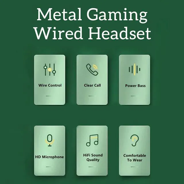 Alt view image 4 of 7 - Metal HiFi 3.5mm Jack Wired Earphone 3.5mm AUX Connector With HD Mic Gaming Music Sport Headphones Bass Surround Sound Headsets