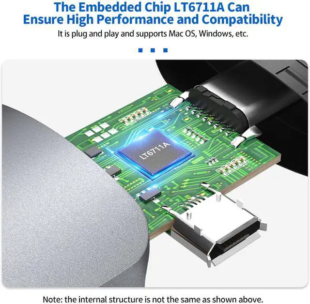 Alt view image 5 of 8 - Premium 4K 60Hz HDMI Male to USB-C Female Adapter Type C USB 3.1 Monitor Input to HDMI-Output Laptop Converters USB C