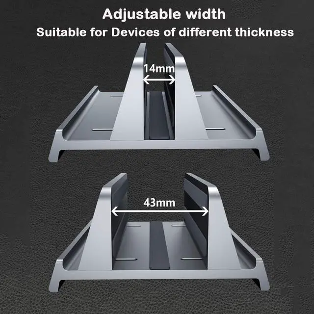 Alt view image 3 of 8 - Vertical Laptop Stand Holder Adjustable Desktop Notebook Dock 3 in 1 Space-Saving Stand for MacBook Pro Air, Laptop Accessories