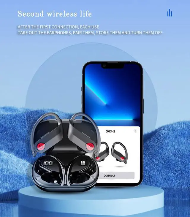 Alt view image 5 of 8 - Bluetooth Earphone Wireless Headphones Stereo Handsfree Noise Canceling TWS Bluetooth 5.3 Sports Headset With Microphone for all Smart Phone