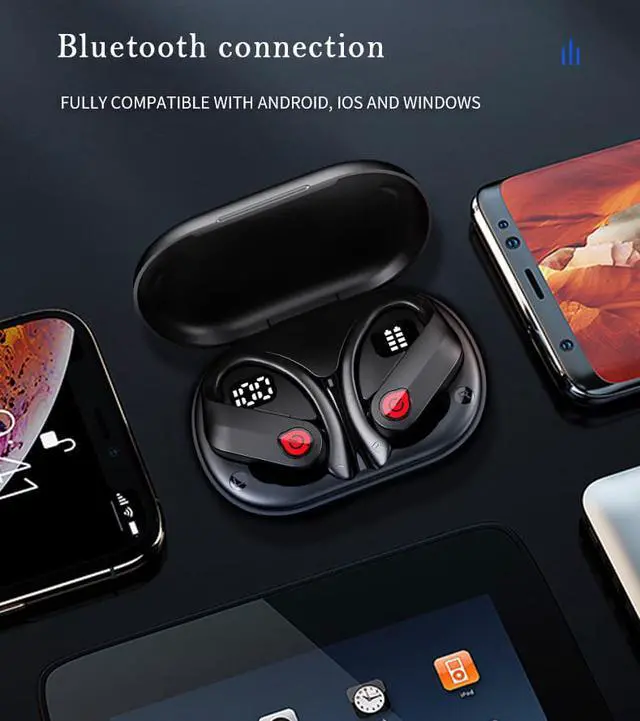 Alt view image 2 of 8 - Bluetooth Earphone Wireless Headphones Stereo Handsfree Noise Canceling TWS Bluetooth 5.3 Sports Headset With Microphone for all Smart Phone