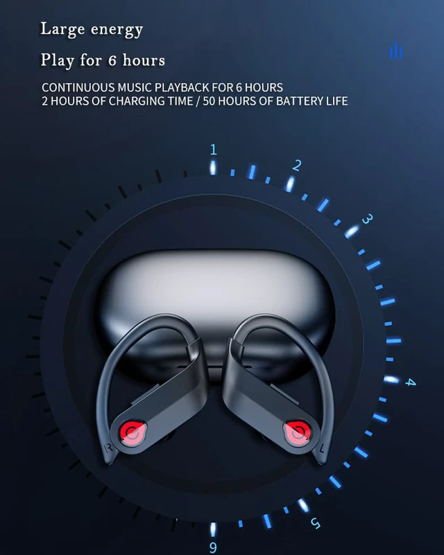 Alt view image 7 of 8 - Bluetooth Earphone Wireless Headphones Stereo Handsfree Noise Canceling TWS Bluetooth 5.3 Sports Headset With Microphone for all Smart Phone
