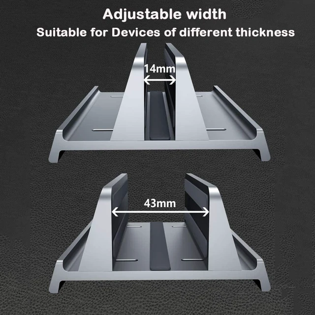 Alt view image 5 of 8 - Vertical Laptop Stand Holder Adjustable Desktop Notebook Dock 3 in 1 Space-Saving Stand for MacBook Pro Air, Laptop Accessories