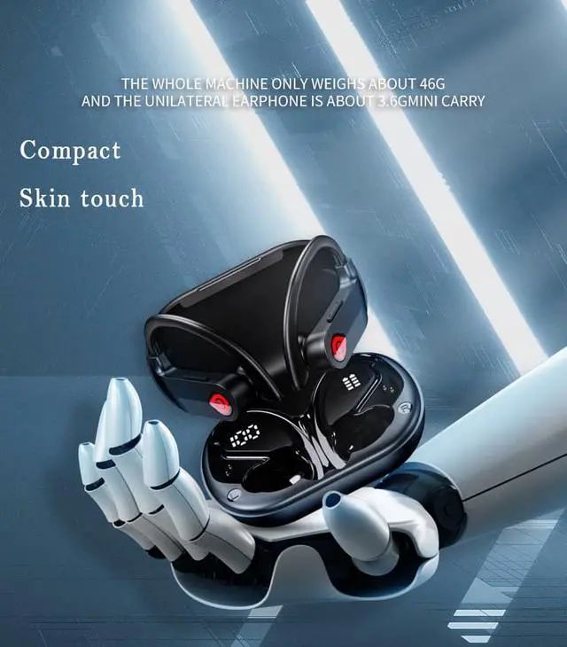 Alt view image 7 of 8 - Bluetooth Earphone Wireless Headphones Stereo Handsfree Noise Canceling TWS Bluetooth 5.3 Sports Headset With Microphone for all Smart Phone
