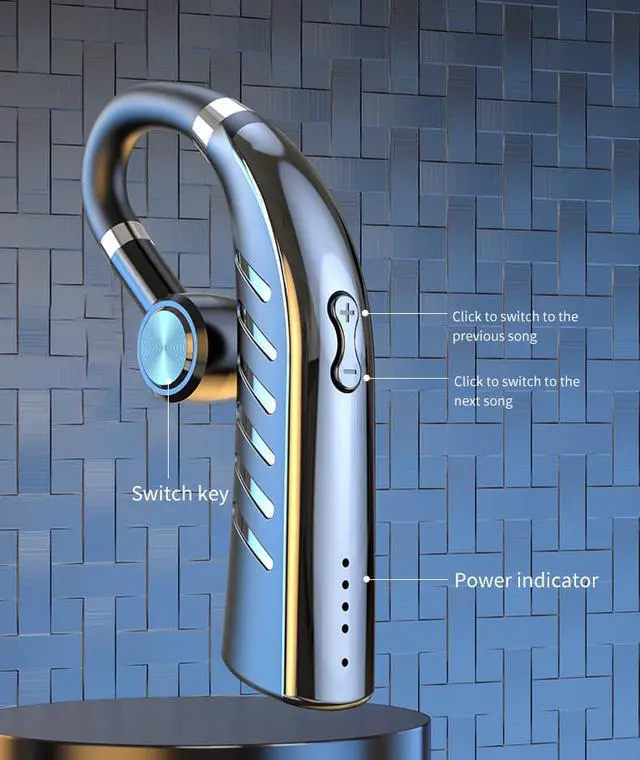 Alt view image 4 of 8 - Ear Hook Bluetooth Earphone Wireless Bluetooth 5.3 Business Earbud Single Earphone With Microphone 36 Hours for Driving Meeting