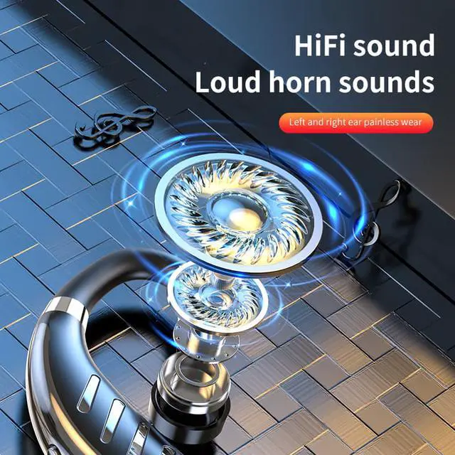 Alt view image 6 of 8 - Ear Hook Bluetooth Earphone Wireless Bluetooth 5.3 Business Earbud Single Earphone With Microphone 36 Hours for Driving Meeting