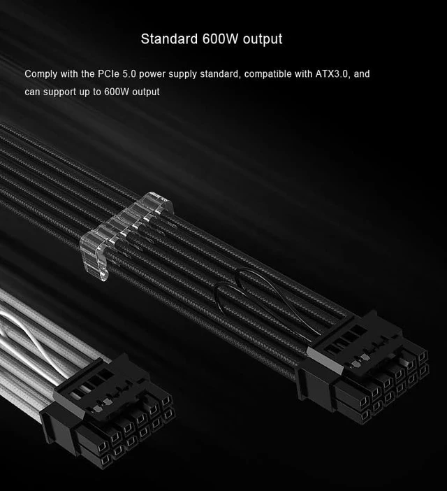 Alt view image 5 of 8 - 16Pin to 3x 8(6+2) Pin PCIE5.0 GPU Cables Sleeved PSU Extension Cable Mini 12+4Pin Connector Graphics Card 600W 16AWG Power Supply