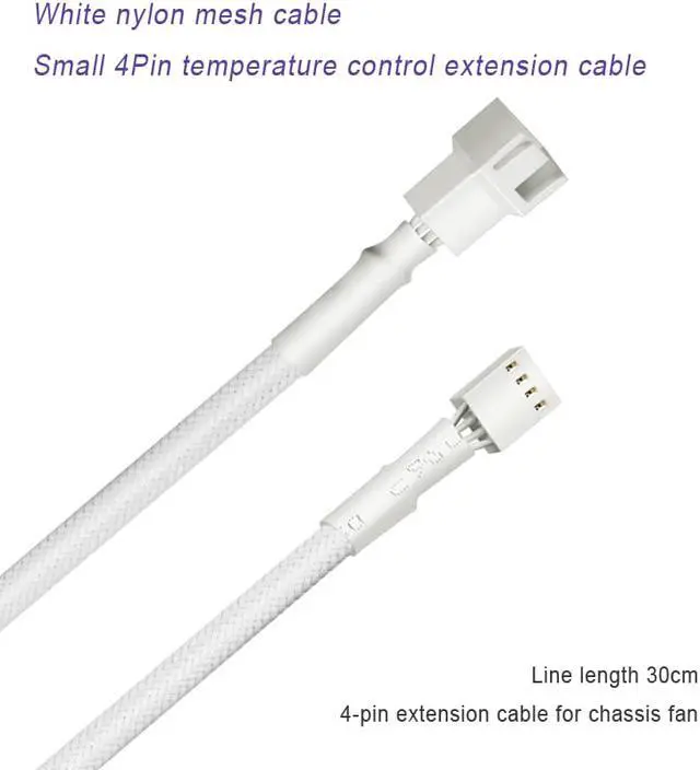 Alt view image 3 of 6 - 30CM/11.8inch Motherboard 4Pin Chassis Fan 3Pin 4Pin Fan Temperature Control Extension Cable CPU Fan Extension Cord