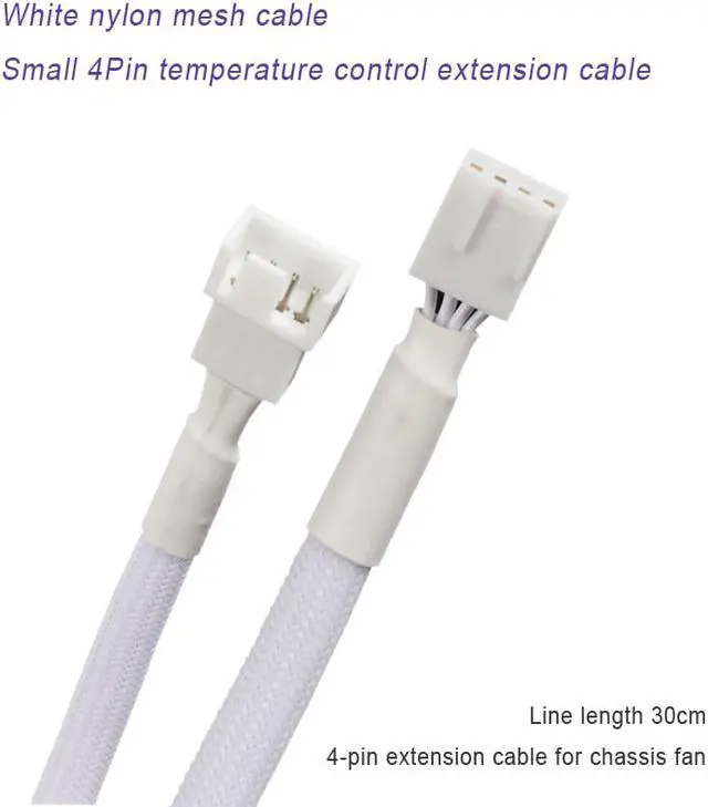 Alt view image 4 of 6 - 30CM/11.8inch Motherboard 4Pin Chassis Fan 3Pin 4Pin Fan Temperature Control Extension Cable CPU Fan Extension Cord