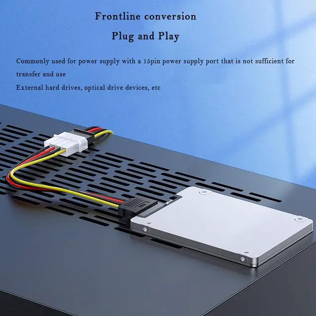 Alt view image 7 of 7 - 2Pcs 4 Pin Molex IDE to 2 Serial SATA Hard Driver Power Cable ATA Y Splitter Dual SSD HDD Extension Cord Adapter Connector D-Type to SATA