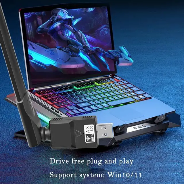 Alt view image 6 of 8 - WiFi 6 Wireless Network Card Driver Free 1800M Wireless WiFi Network Card Adapter Receiver Computer 2.4G & 5.8G USB3.0 Gigabit Network Card Only for Win 10 /11