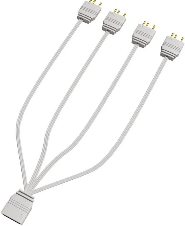 Alt view image 3 of 7 - 2 Pack 1.1ft 5V 3Pin Addressable RGB Splitter Cable Female to Male 1 to 2 ARGB Splitter Cord