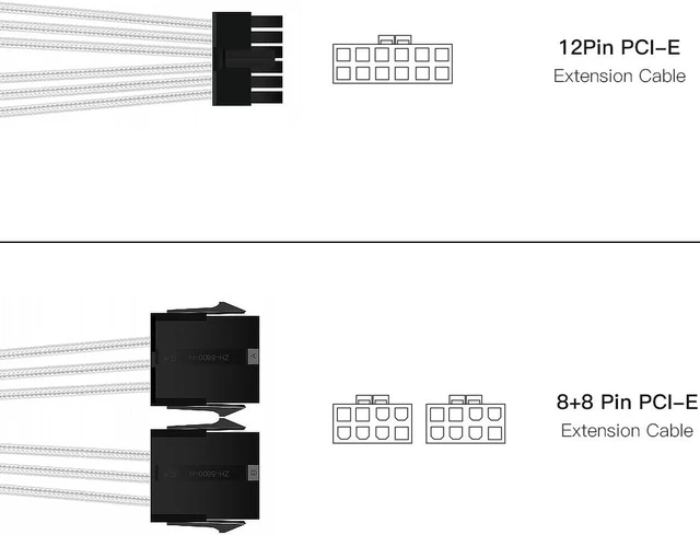 Alt view image 2 of 8 - 12Pin PCI-E to Dual 6+2Pin PCI-E Graphics Card Power Adapter Cable 12Pin PCI-E to Dual 8Pin PCI-E GPU Cable