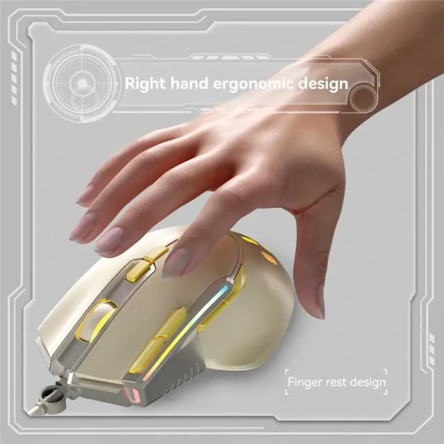 Alt view image 5 of 8 - USB Mouse Ergonomic Widely Compatible Wired Mechanical Optical Mouse Comfortable Game Mouse For Business Office Stable (Wired Version)