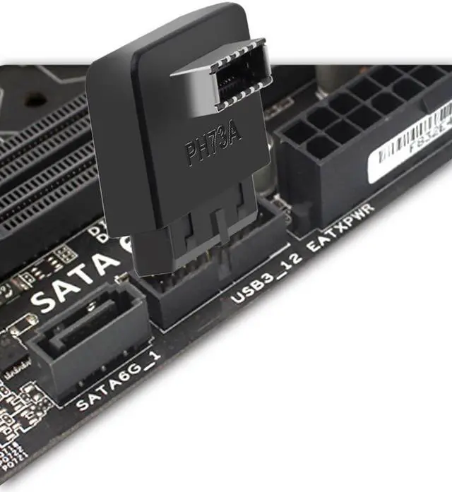 Alt view image 4 of 8 - USB3.0 19Pin To TYPE-E 20Pin Extension Adapter USB3.0 to TYPE-E 90 Degree Adapter Type C USB3.1 Front Panel Socket For Motherboard PC Connector Riser (one Positive and one negative )