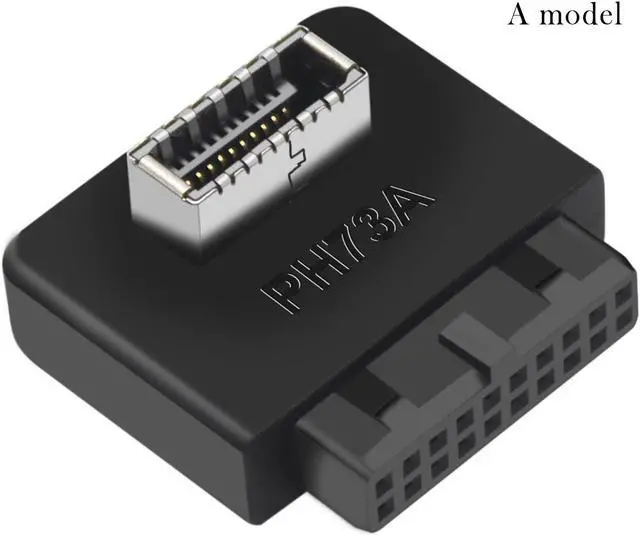 Alt view image 3 of 8 - USB3.0 19Pin To TYPE-E 20Pin Extension Adapter USB3.0 to TYPE-E 90 Degree Adapter Type C USB3.1 Front Panel Socket For Motherboard PC Connector Riser (one Positive and one negative )