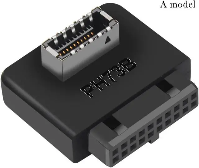 Alt view image 2 of 8 - USB3.0 19Pin To TYPE-E 20Pin Extension Adapter USB3.0 to TYPE-E 90 Degree Adapter Type C USB3.1 Front Panel Socket For Motherboard PC Connector Riser (one Positive and one negative )