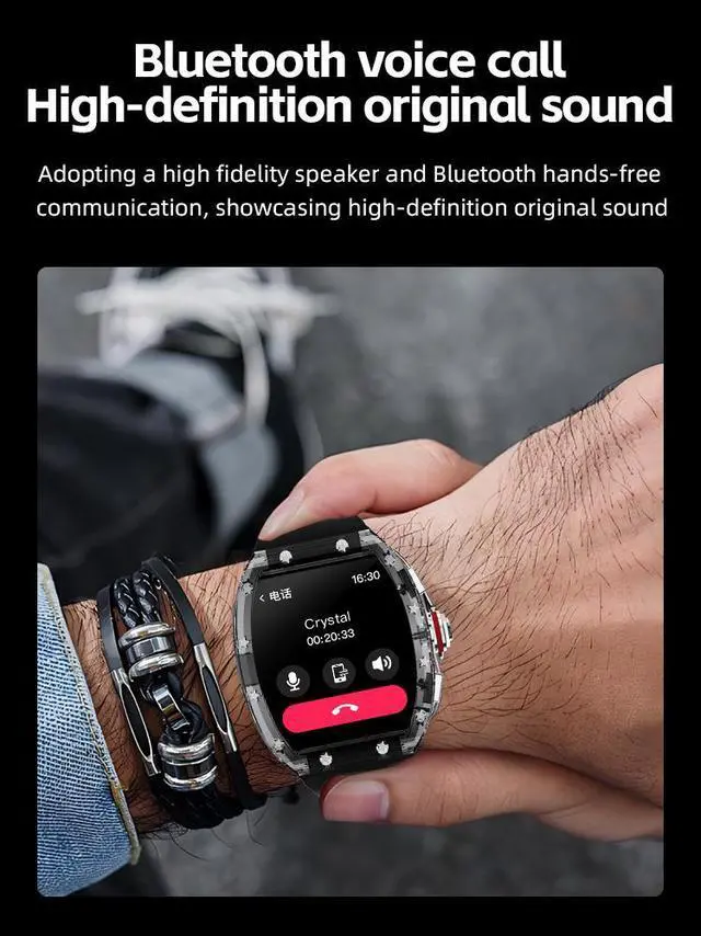 Alt view image 6 of 8 - Smartwatch NFC Bluetooth Call Blood Heart Rate Blood Pressure Monitoring Fitness Activity Tracker Sports Mode Smart Watch