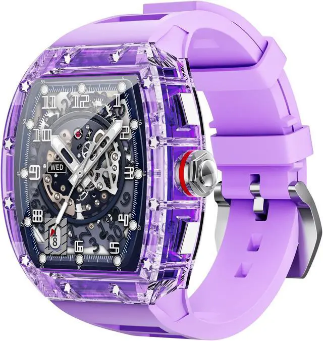 Main image of Smartwatch NFC Bluetooth Call Blood Heart Rate Blood Pressure Monitoring Fitness Activity Tracker Sports Mode Smart Watch Purple
