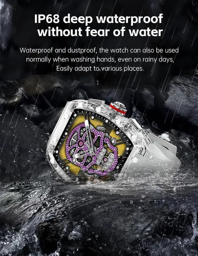 Alt view image 5 of 8 - Smartwatch NFC Bluetooth Call Blood Heart Rate Blood Pressure Monitoring Fitness Activity Tracker Sports Mode Smart Watch Purple